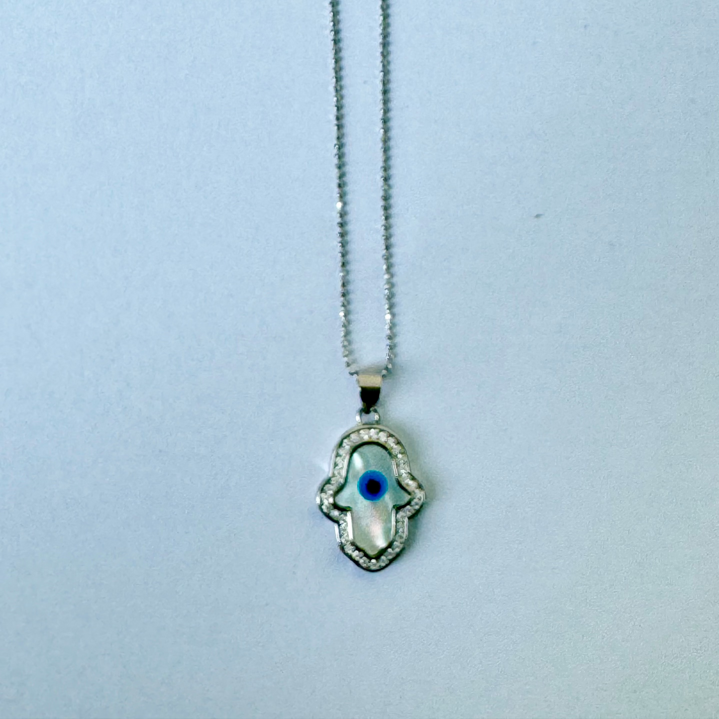 Iced Hamsa Hand Necklace