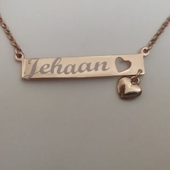 Customized Name Necklace with Heart Hanging