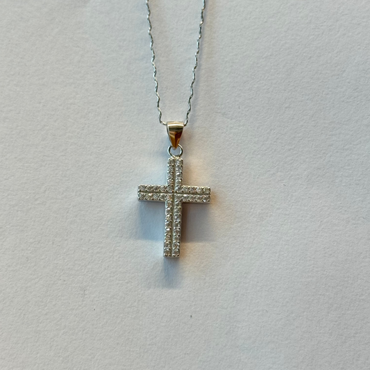 Cross Iced Pendant Necklace