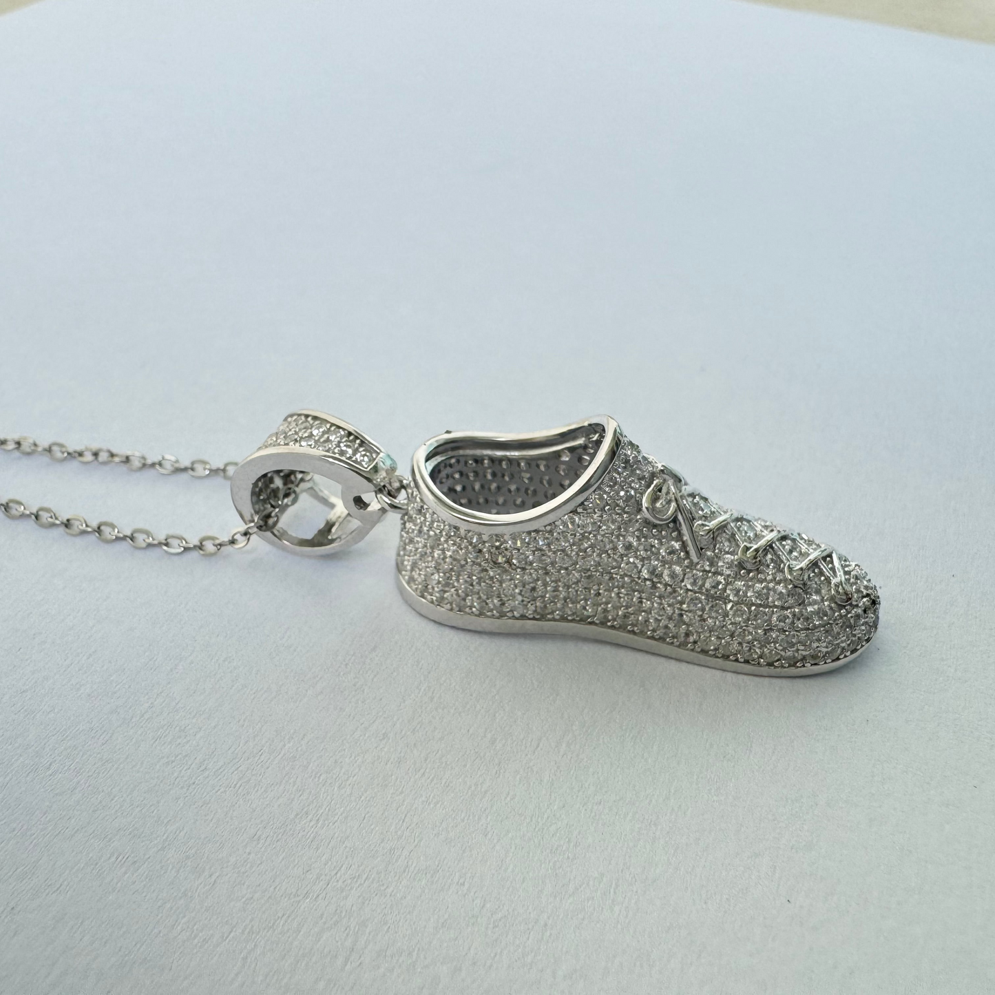 Iced Shoe Pendant Necklace