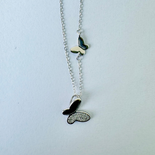 Butterfly Zircon Linked Necklace